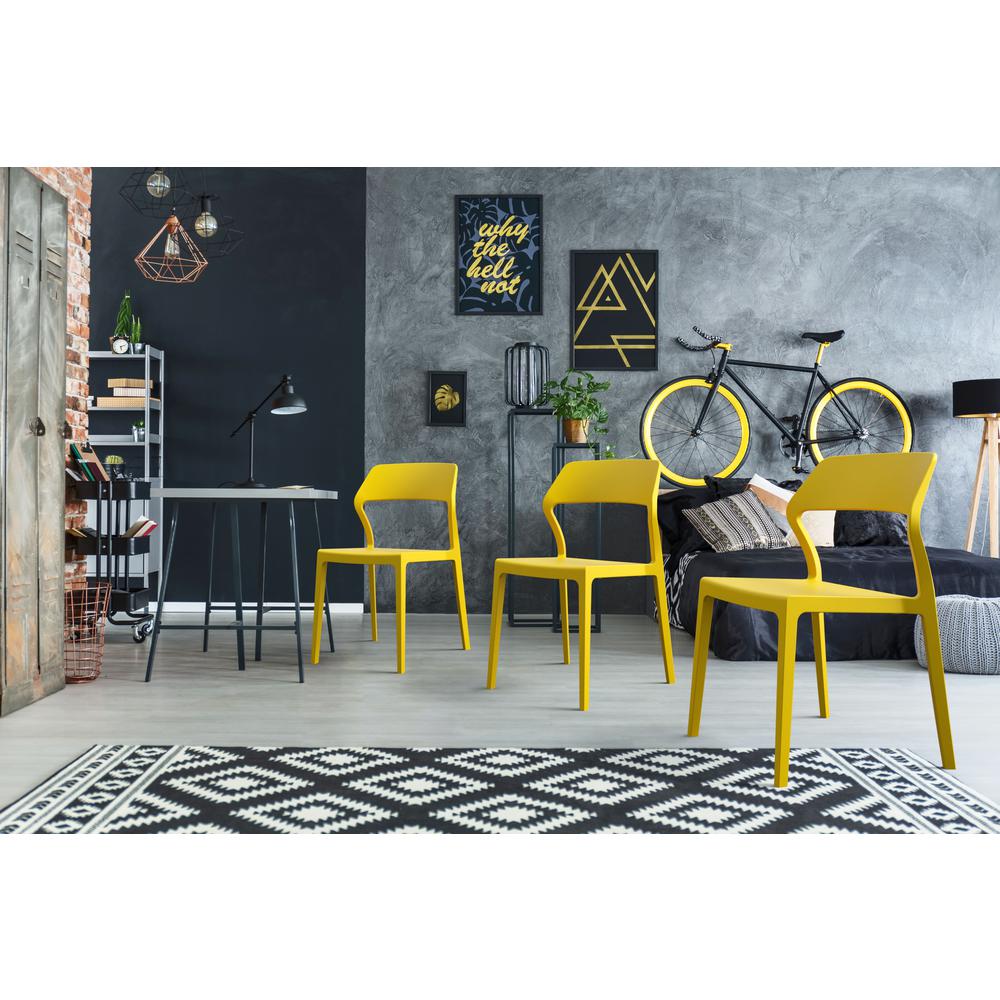 Snow Dining Chair Yellow, Set of 2. Picture 7
