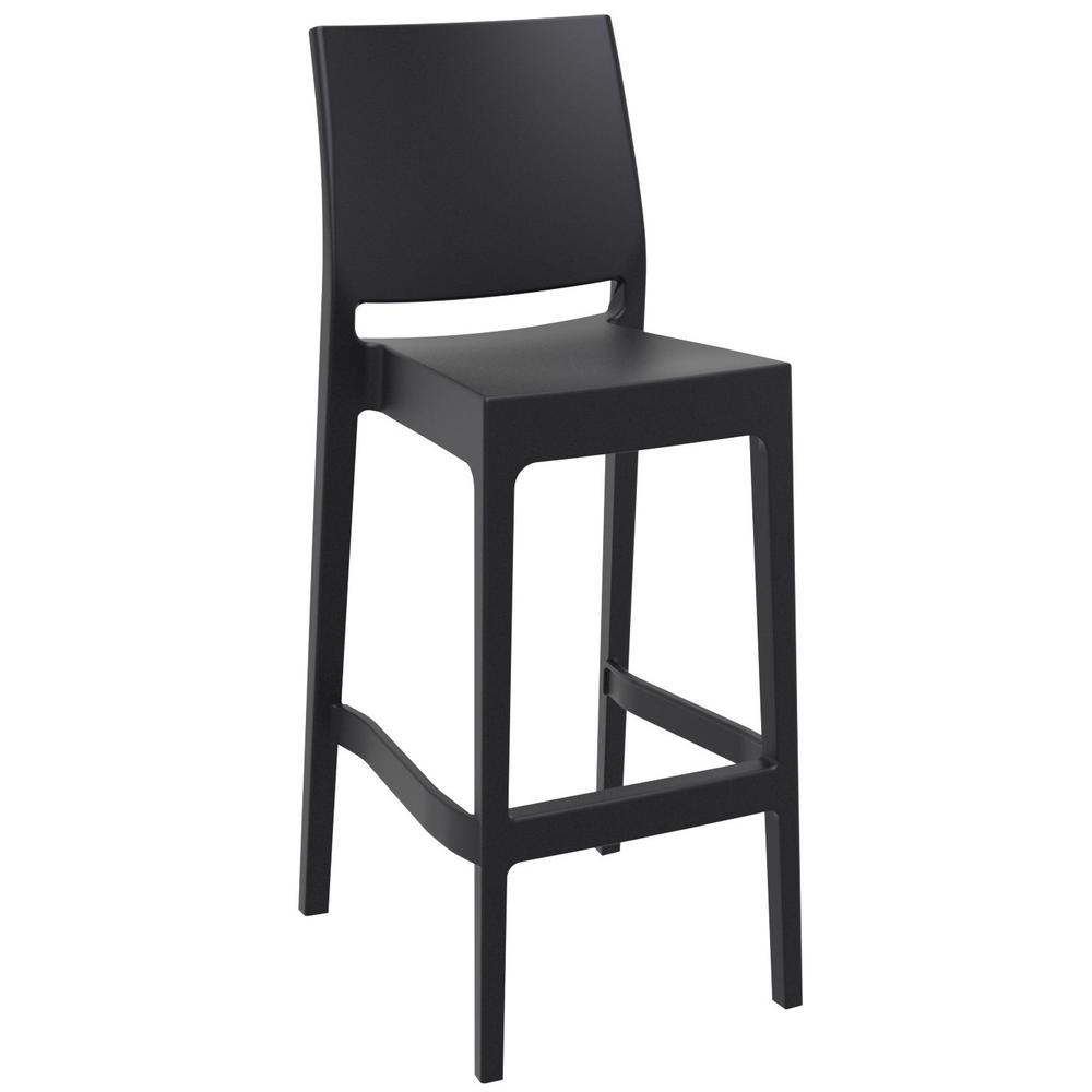 Maya Resin Bar Stool Black, Set of 2. Picture 1