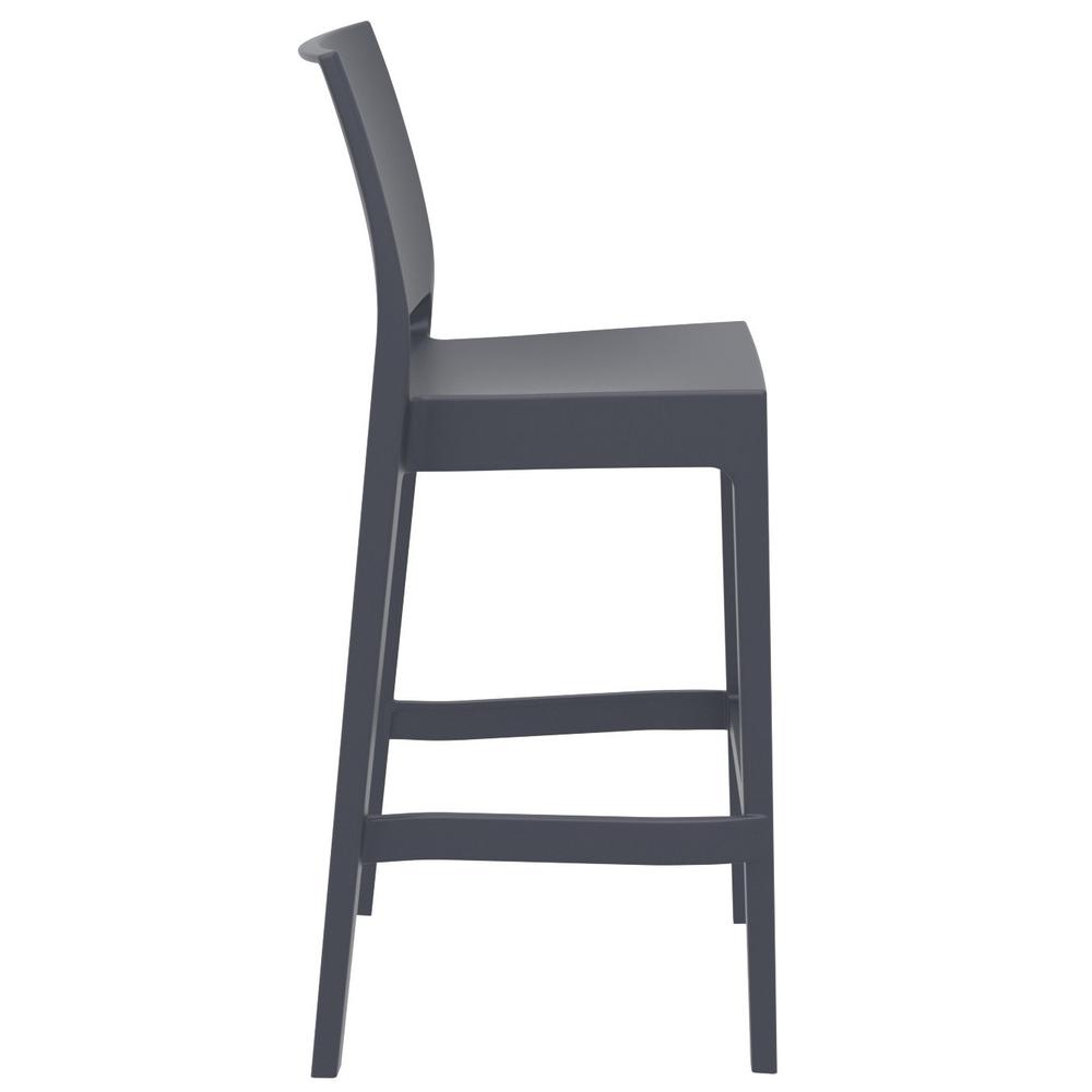 Maya Resin Bar Stool Dark Gray, Set of 2. Picture 2