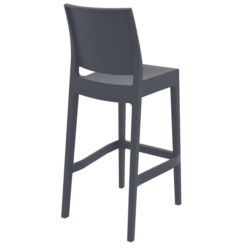 Maya Resin Bar Stool Dark Gray, Set of 2. Picture 3