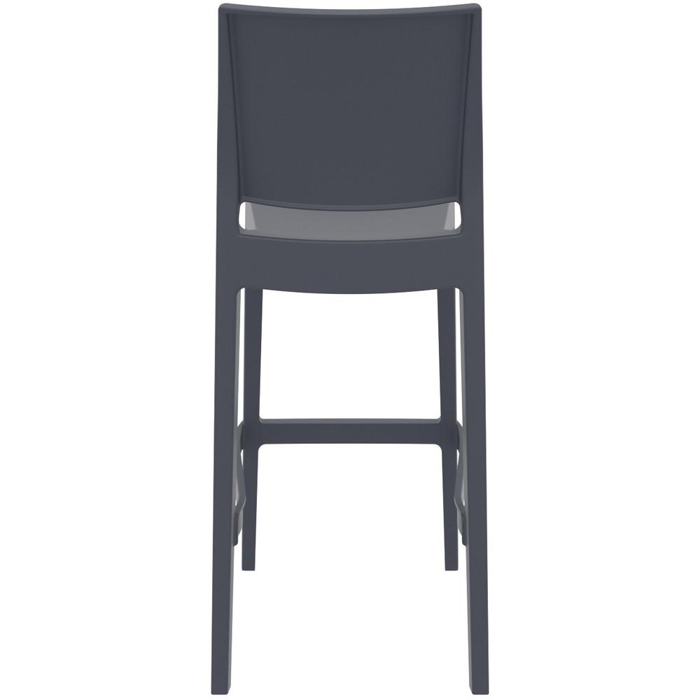 Maya Resin Bar Stool Dark Gray, Set of 2. Picture 4