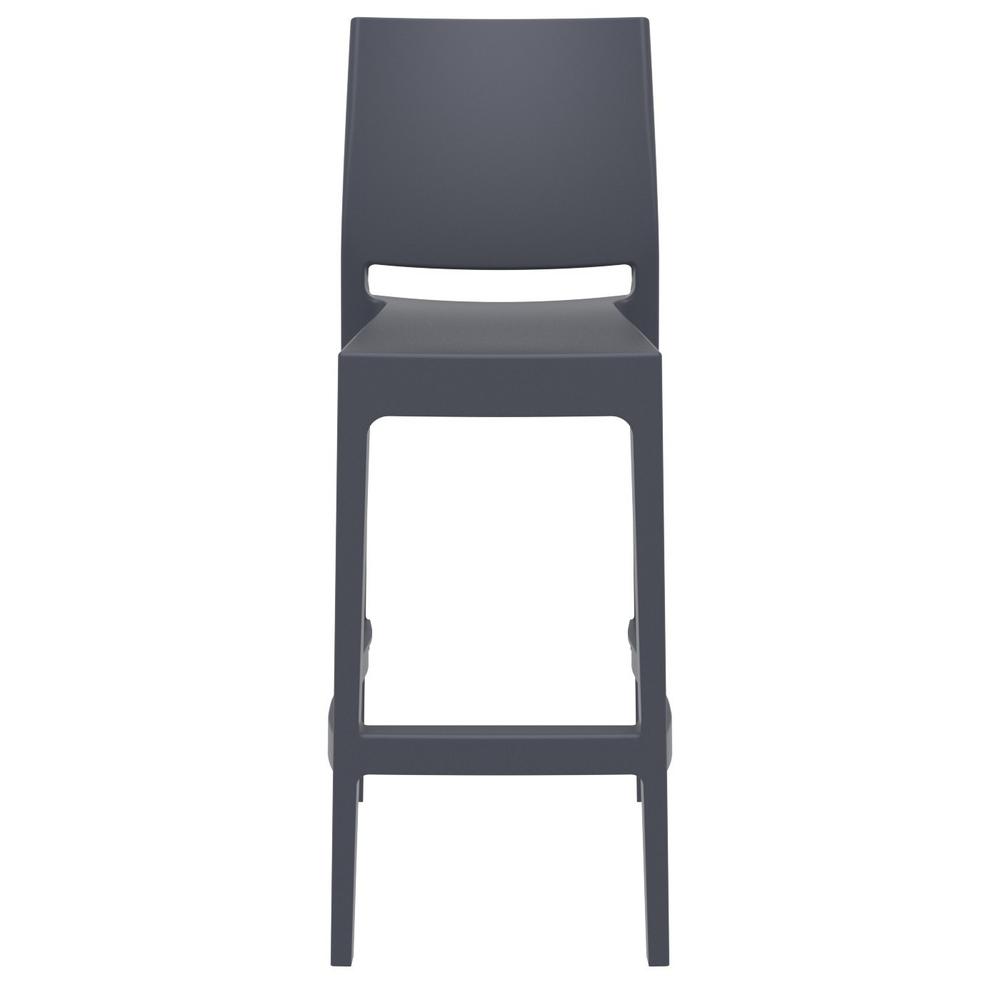 Maya Resin Bar Stool Dark Gray, Set of 2. Picture 5