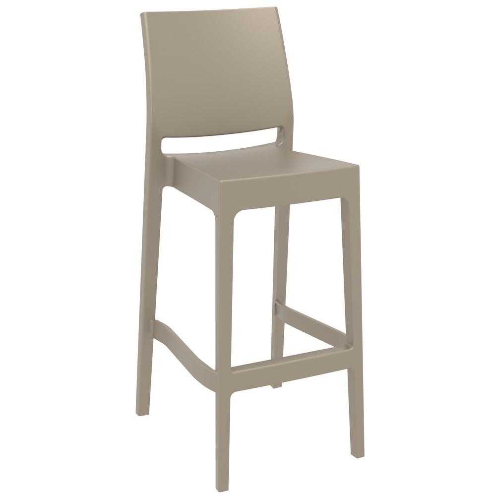 Maya Resin Bar Stool Taupe, Set of 2. Picture 1