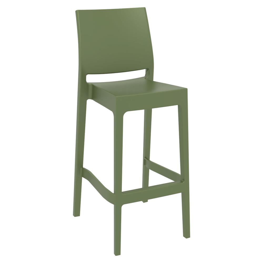 Maya Resin Bar Stool Olive Green, Set of 2. Picture 1