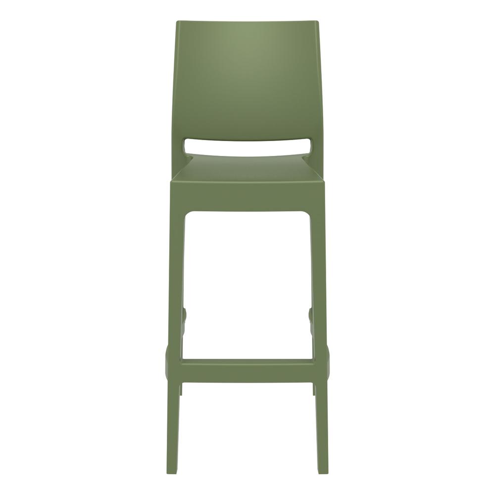 Maya Resin Bar Stool Olive Green, Set of 2. Picture 3