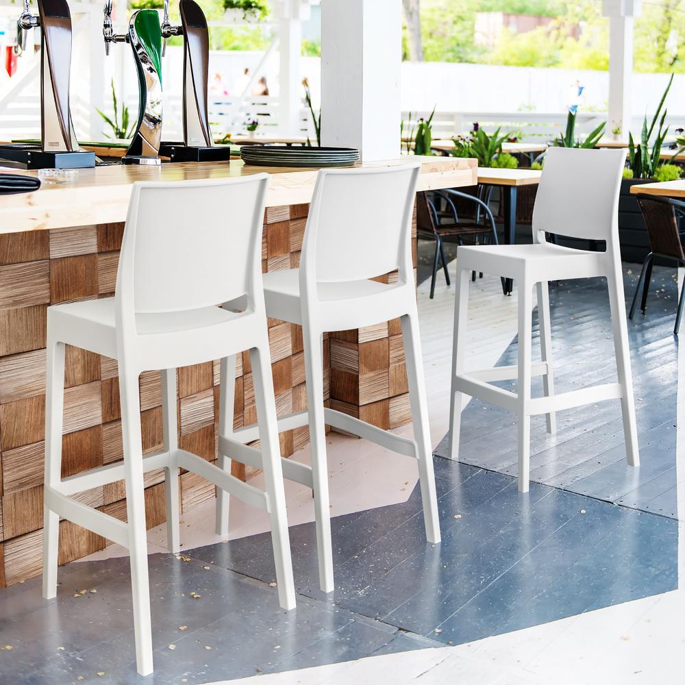 Maya Resin Bar Stool White, Set of 2. Picture 7