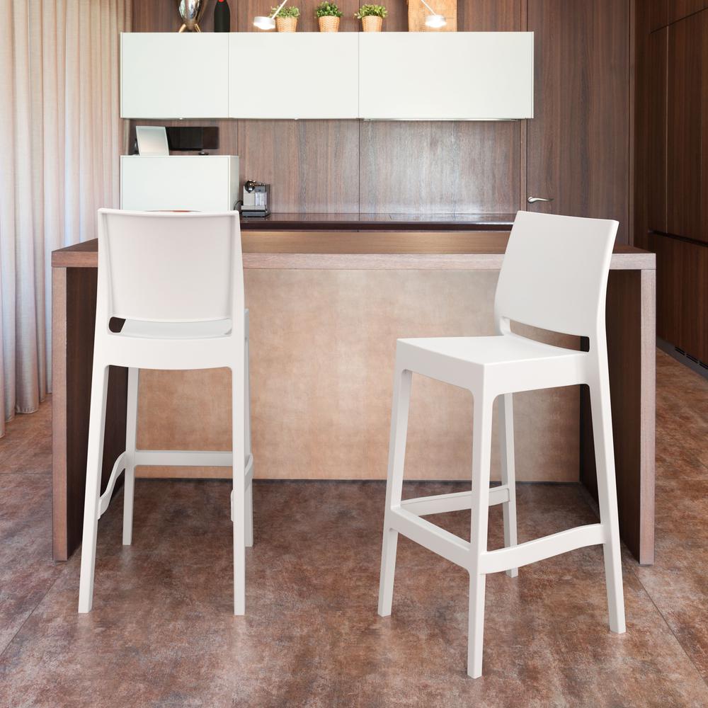 Maya Resin Bar Stool White, Set of 2. Picture 8