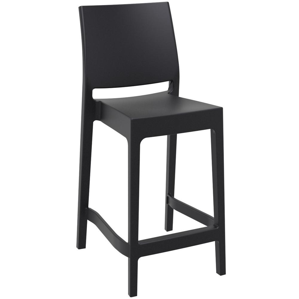 Maya Resin Counter Stool Black, Set of 2. Picture 1