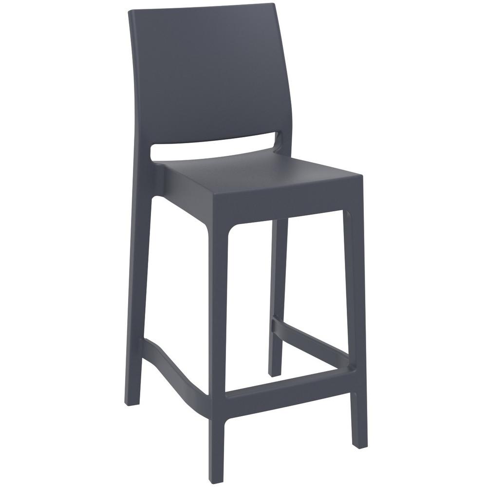 Maya Resin Counter Stool Dark Gray, Set of 2. Picture 1