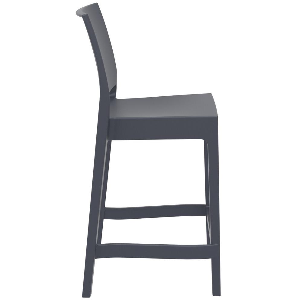 Maya Resin Counter Stool Dark Gray, Set of 2. Picture 2