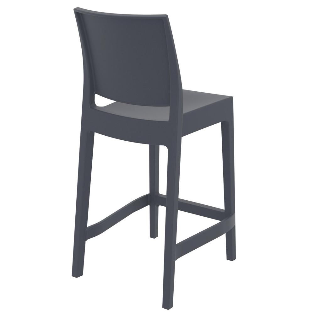 Maya Resin Counter Stool Dark Gray, Set of 2. Picture 3