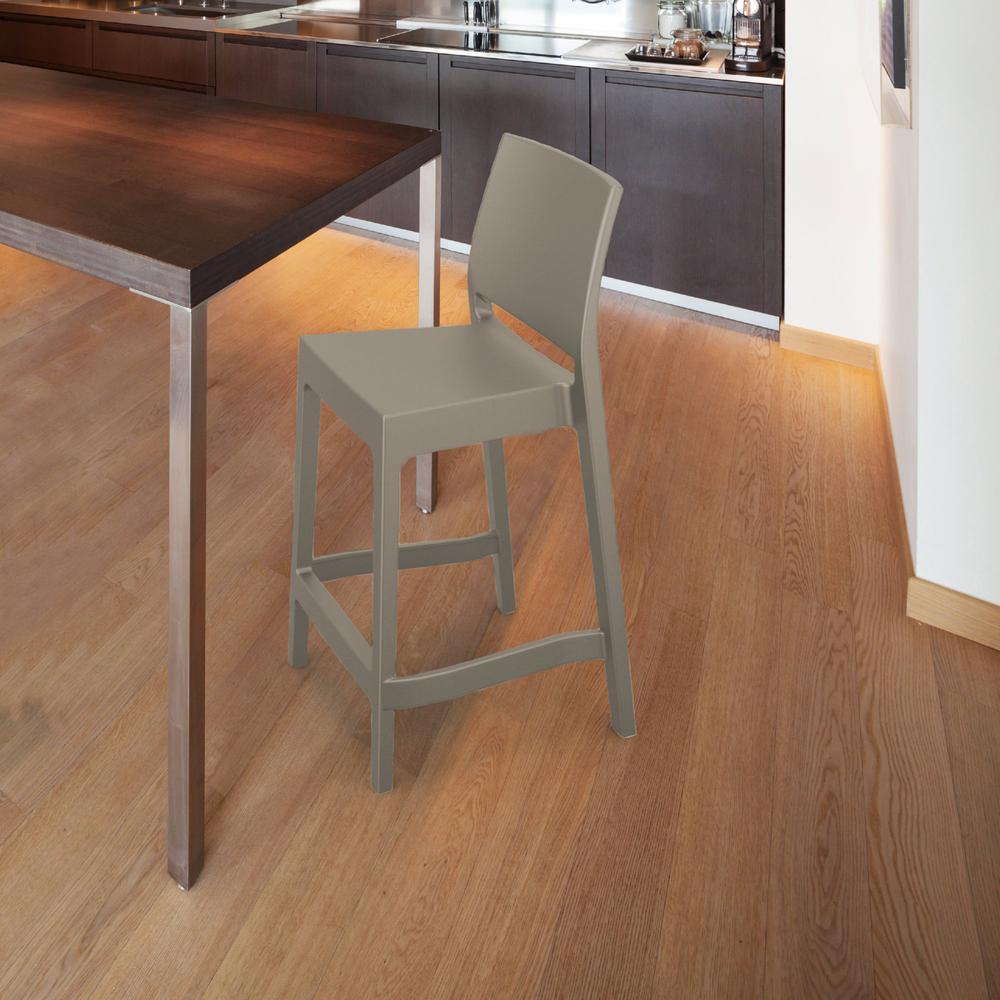 Maya Resin Counter Stool Taupe, Set of 2. Picture 6