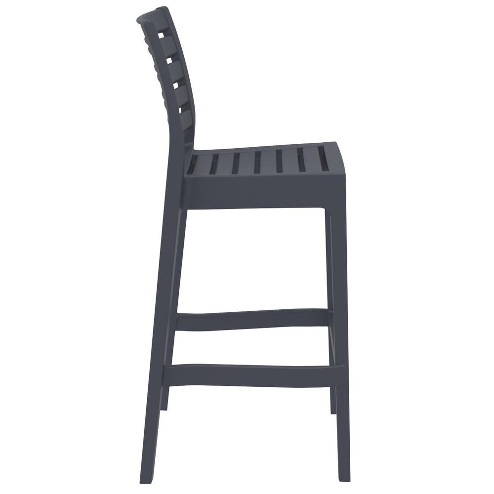 Ares Resin Bar Stool Dark Gray. Picture 1