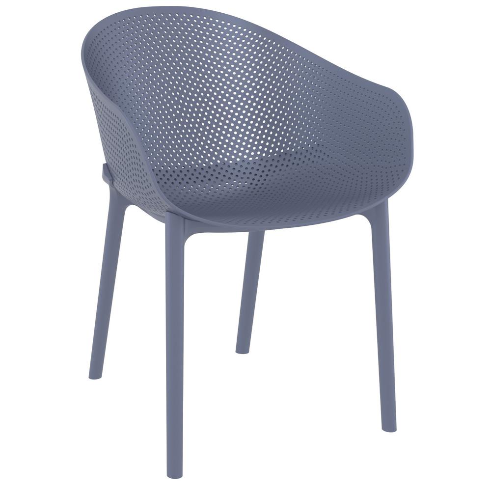 Sky Outdoor Bistro Set 3 Piece Dark Gray. Picture 3