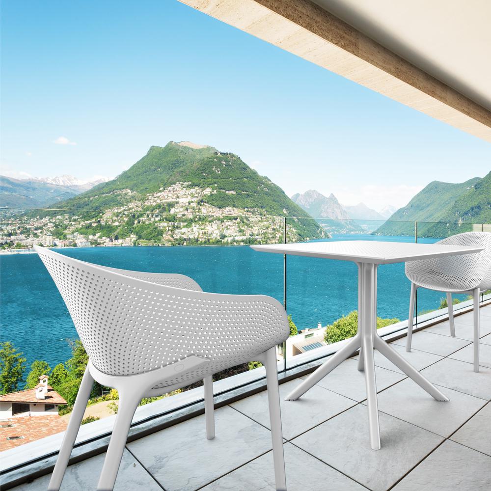 Sky Outdoor Bistro Set 3 Piece White. Picture 1