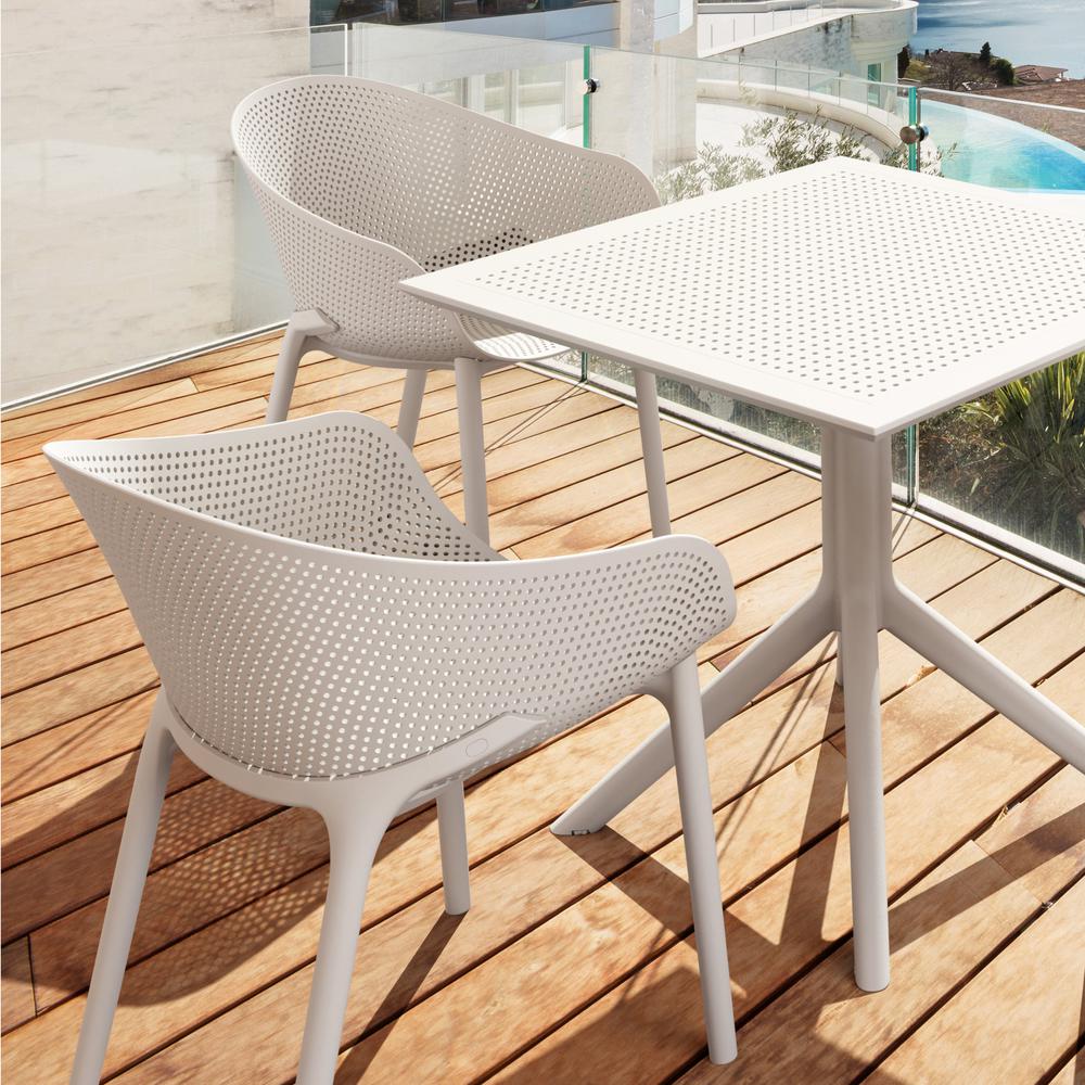 Sky Outdoor Bistro Set 3 Piece White. Picture 4