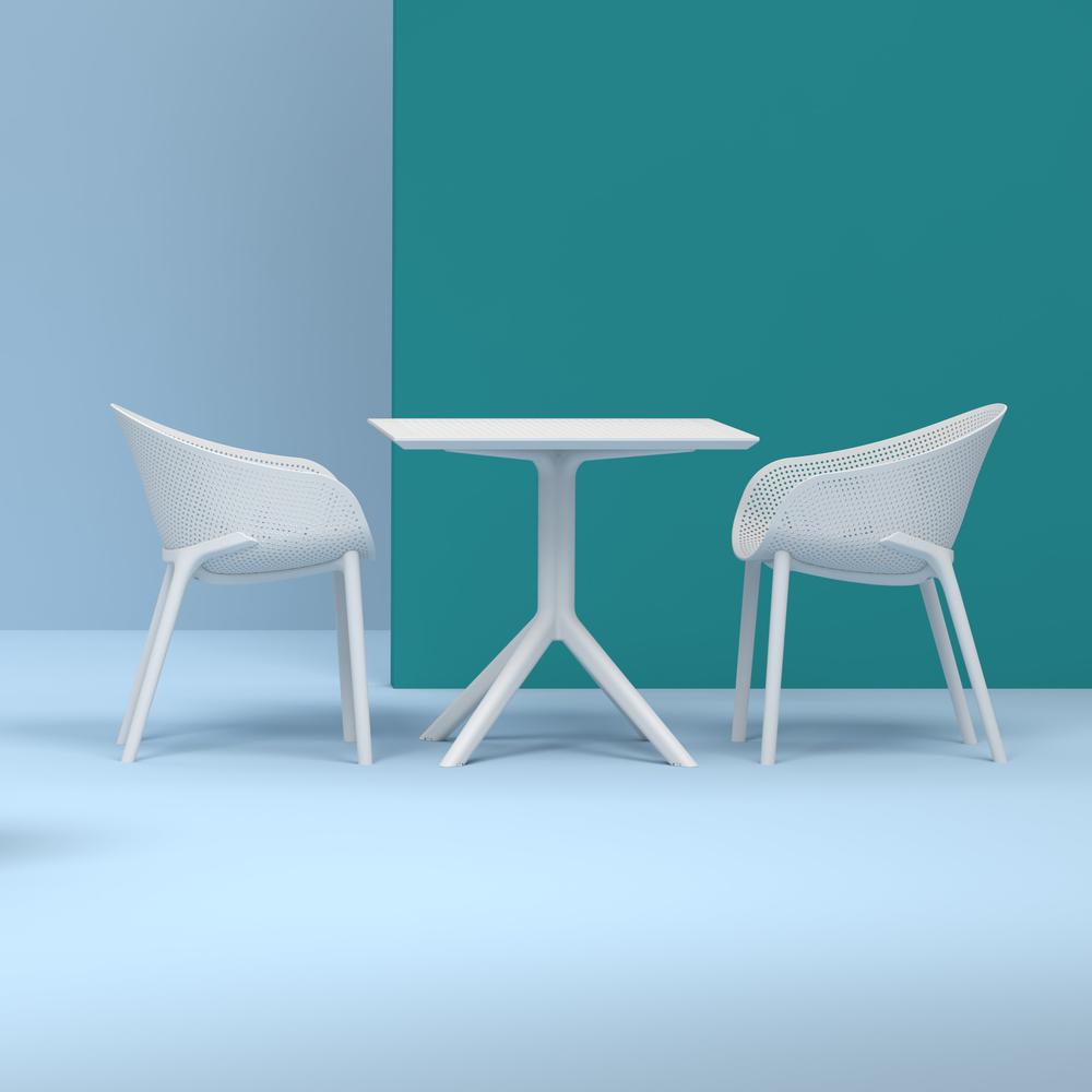 Sky Outdoor Bistro Set 3 Piece White. Picture 5