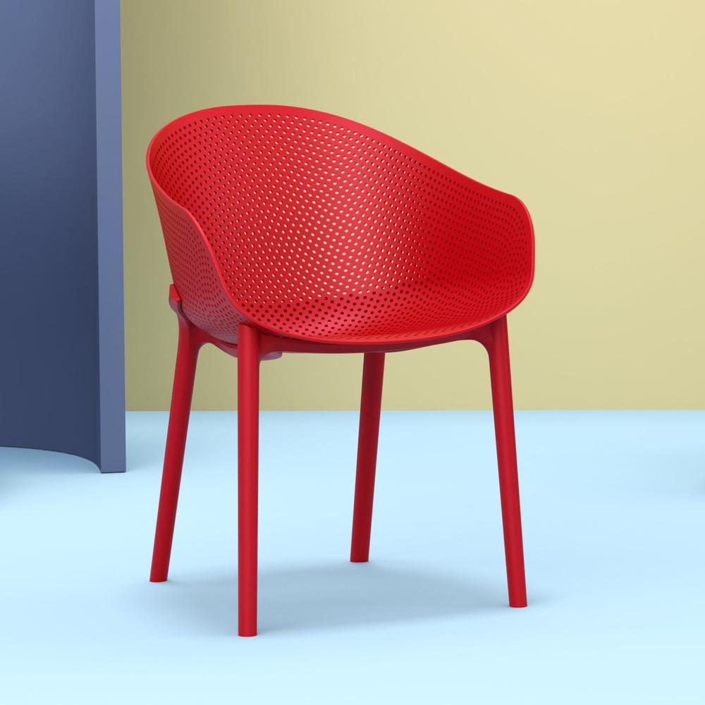 Sky Outdoor Dining Chair Red, set of 2. Picture 7