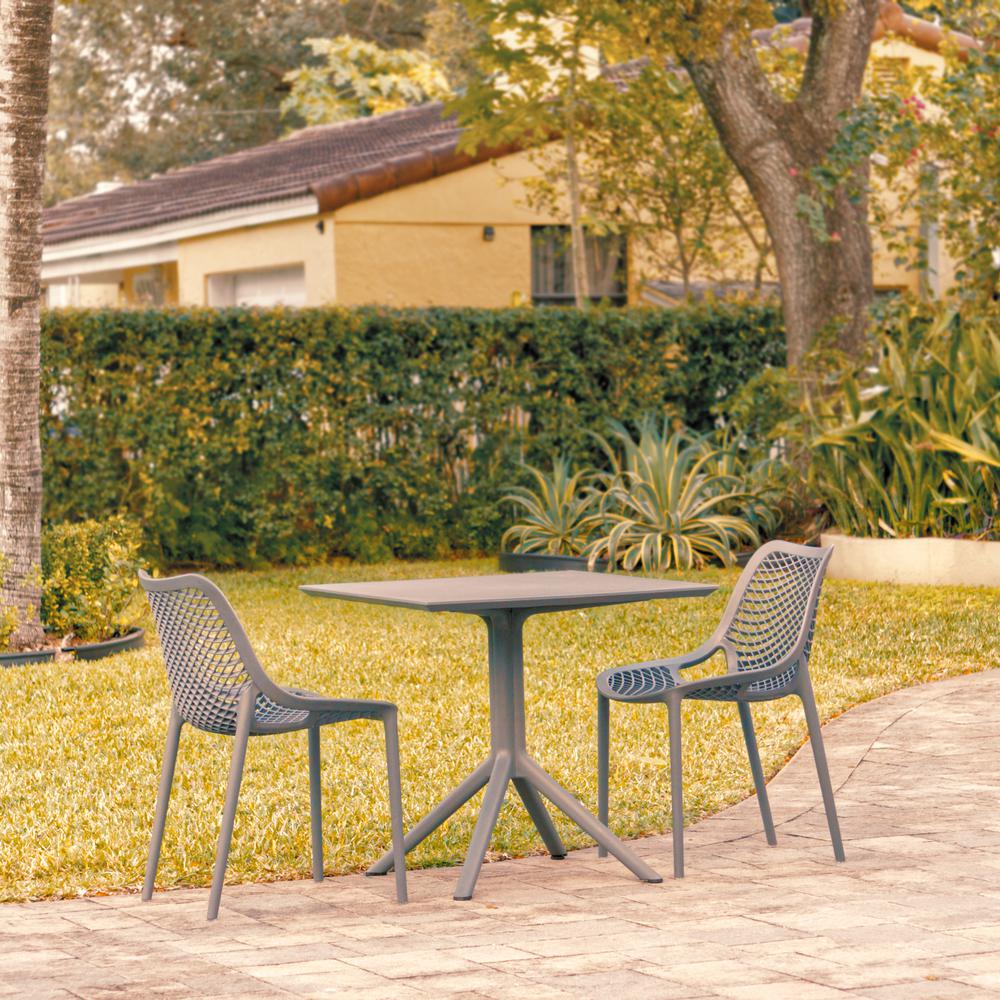 Air Patio Dining Set with 2 Chairs Dark Gray. Picture 1