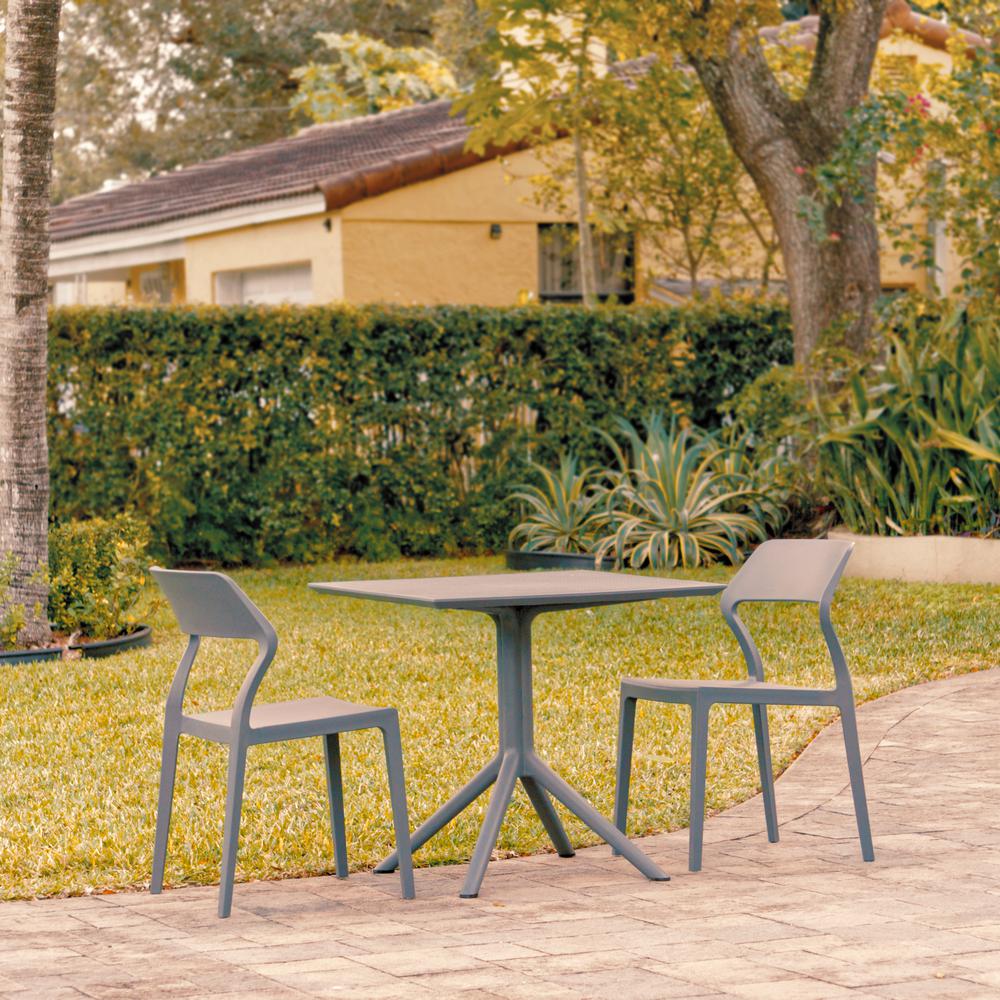 Snow Patio Dining Set with 2 Chairs Dark Gray. Picture 3