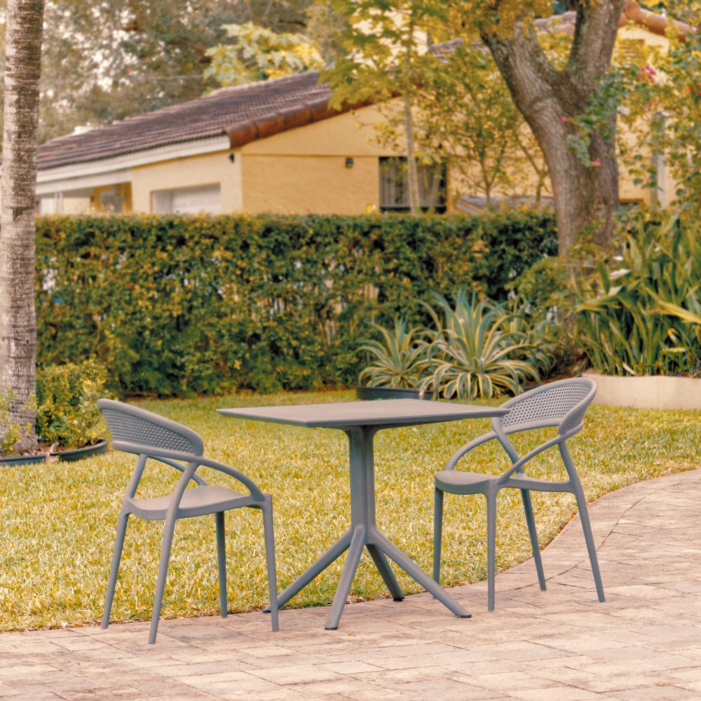Sunset Patio Dining Set with 2 Chairs Dark Gray. Picture 1
