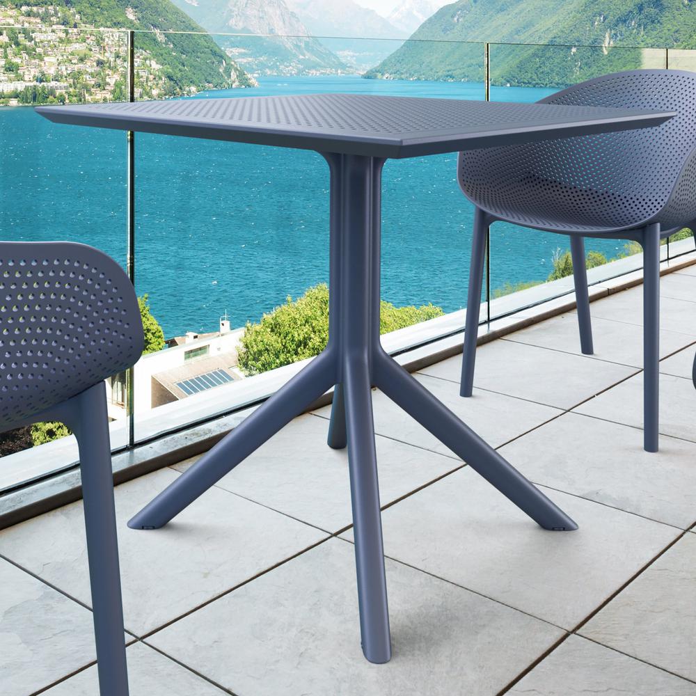 Sky Square Table 31 inch Dark Gray. Picture 4
