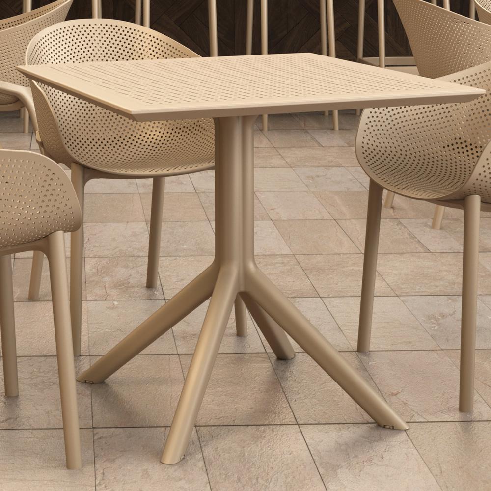 Sky Square Table 31 inch Taupe. Picture 4