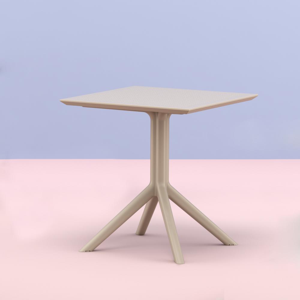 Sky Square Table 27 inch Taupe. Picture 4