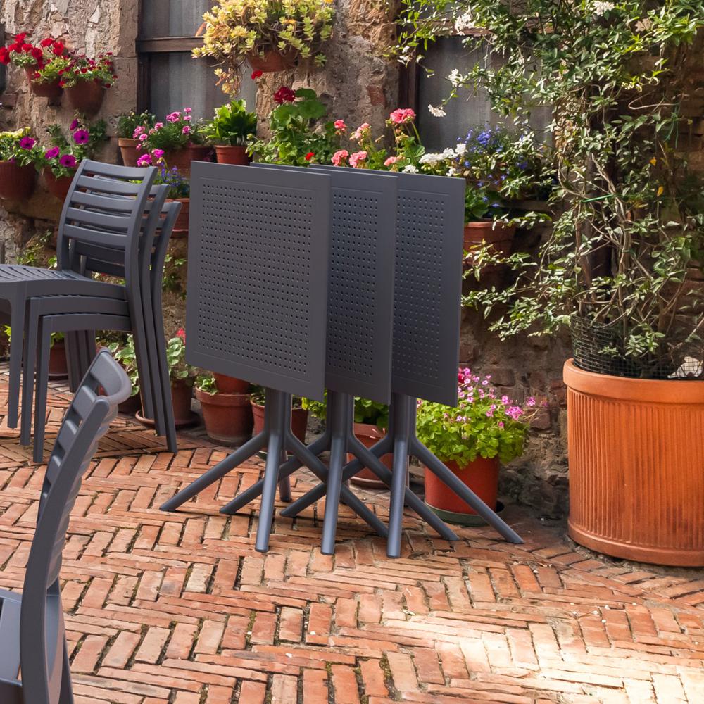 Sky Square Folding Table 24 inch Dark Gray. Picture 2