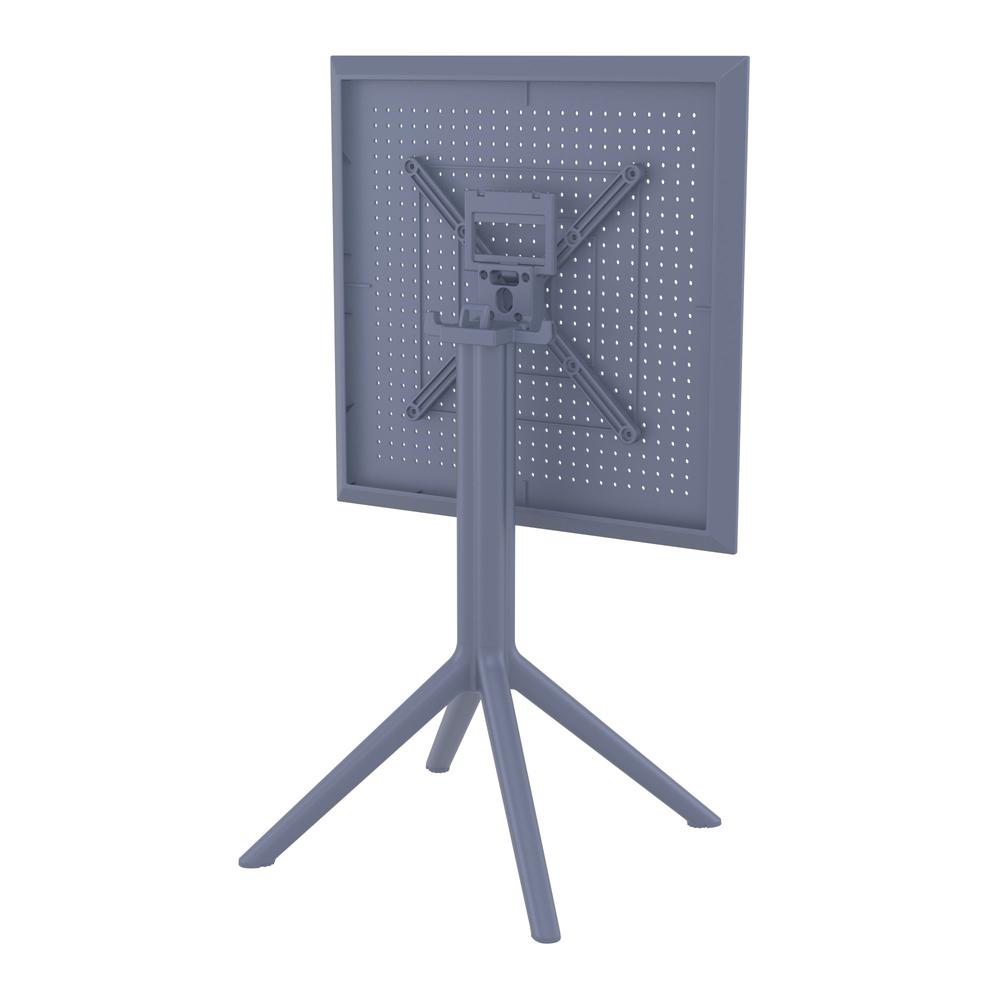 Sky Square Folding Table 24 inch Dark Gray. Picture 8