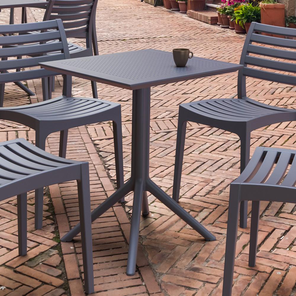 Sky Square Folding Table 24 inch Dark Gray. Picture 12