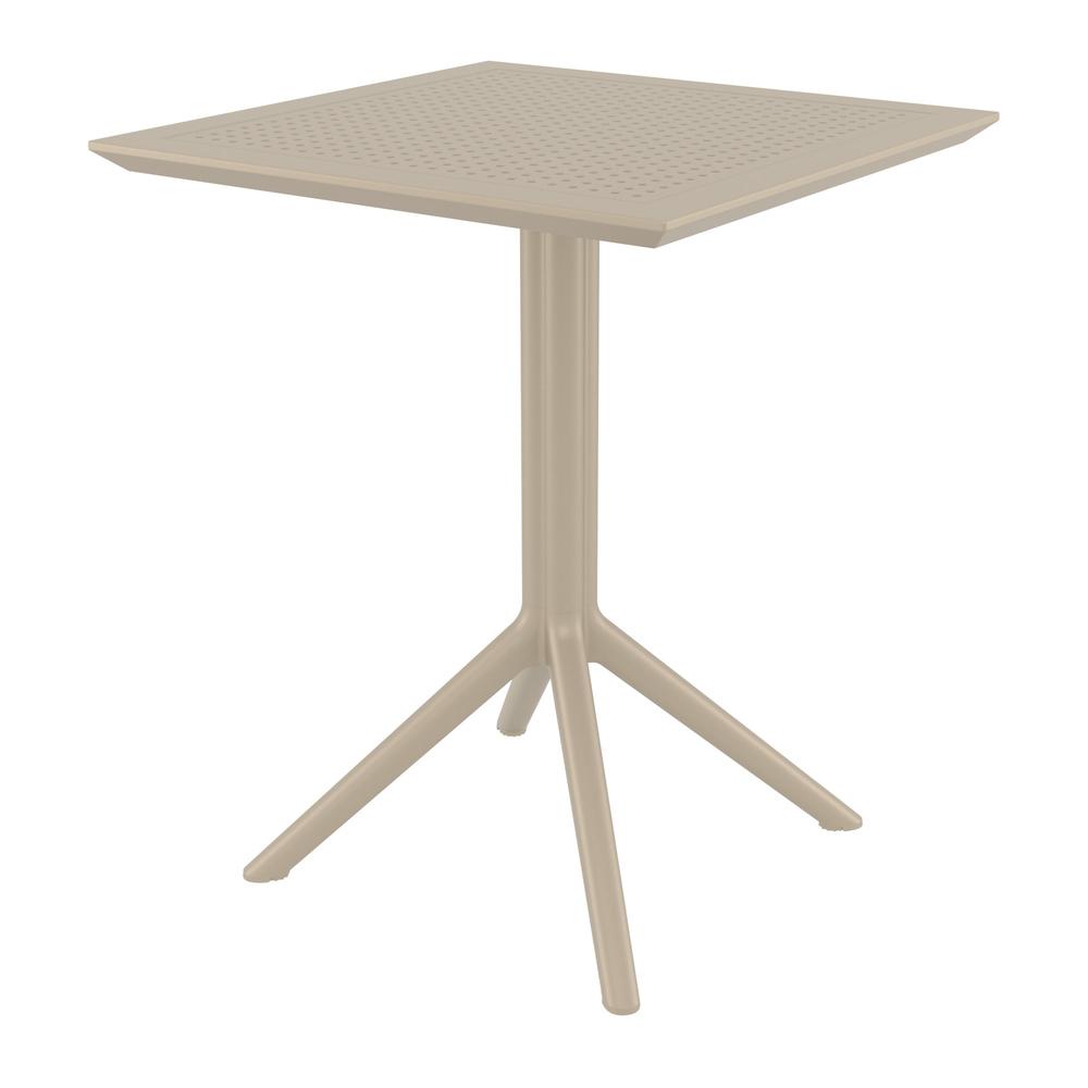Sky Square Folding Table 24 inch Taupe. Picture 1