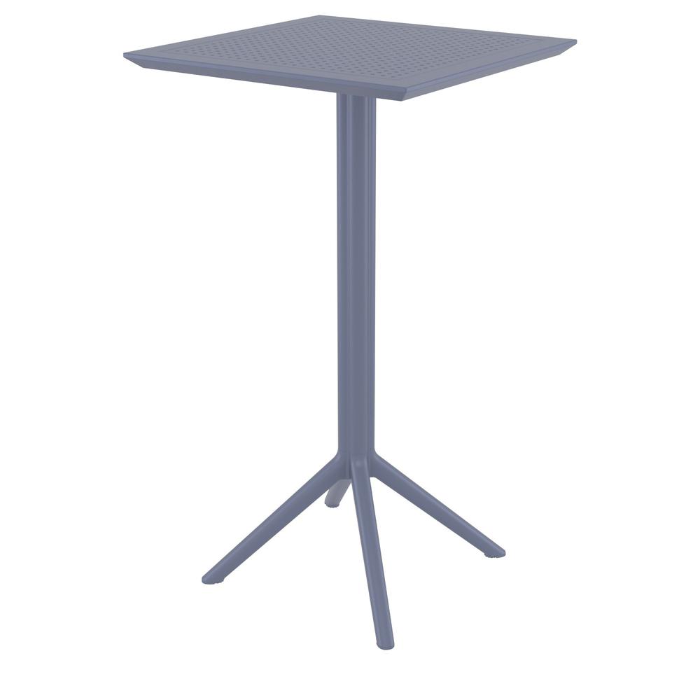 Sky Ares Square Bar Set with 2 Barstools Dark Gray. Picture 3