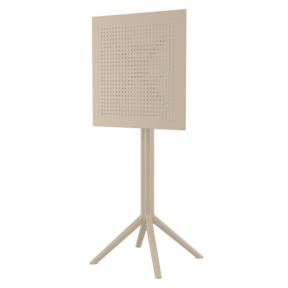 Sky Ares Square Bar Set with 2 Barstools Taupe. Picture 3