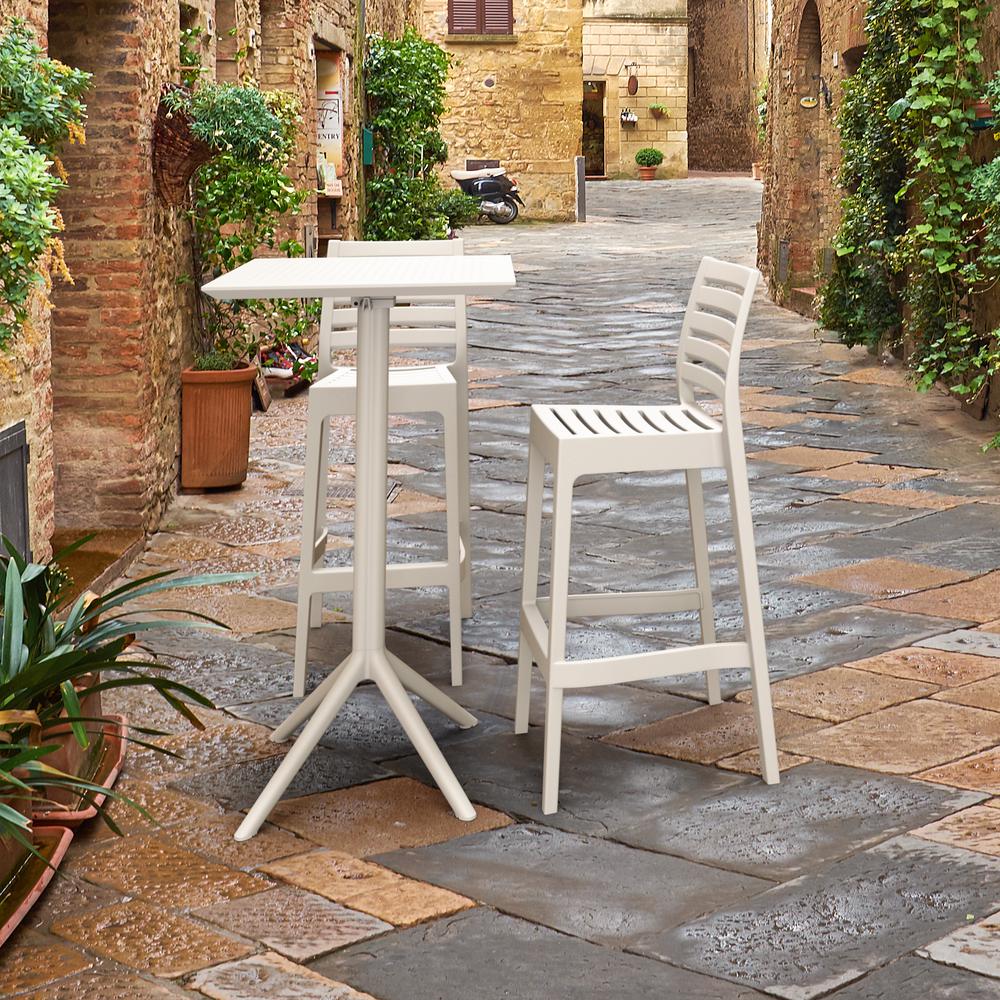 Sky Ares Square Bar Set with 2 Barstools White. Picture 4