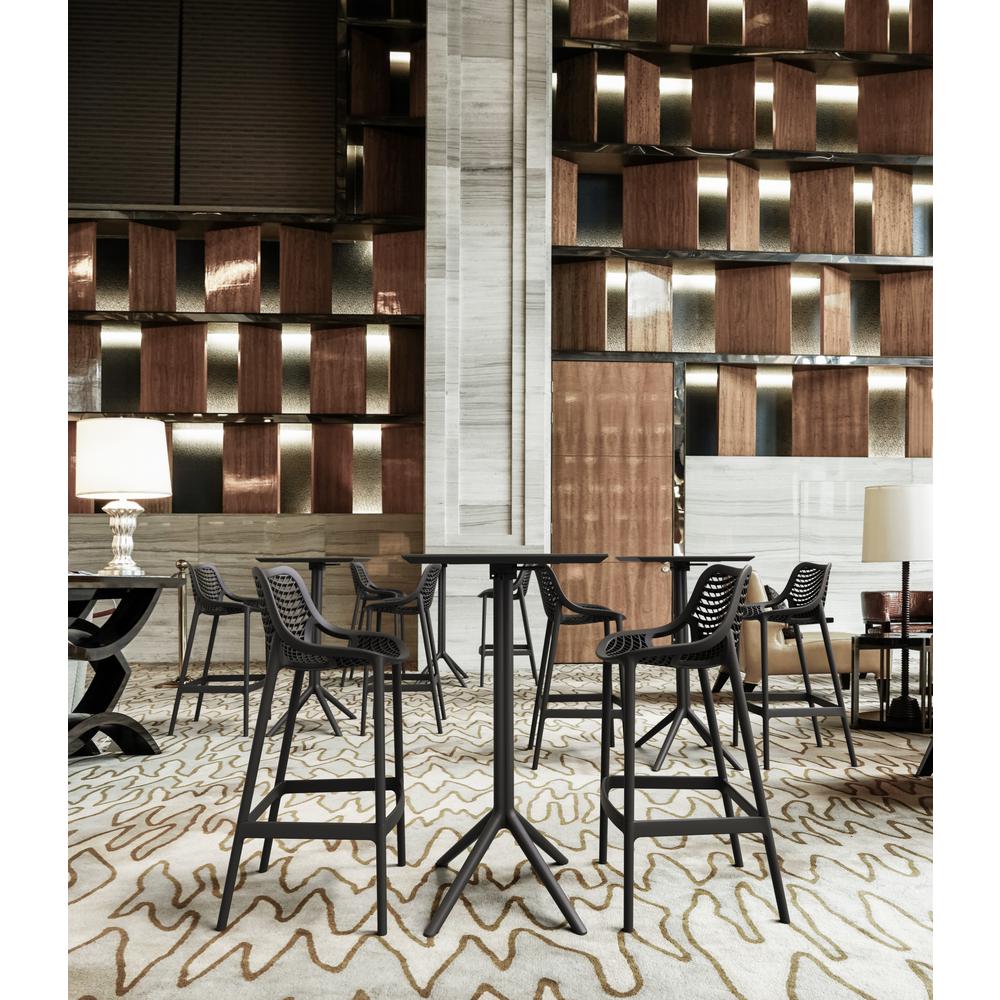 Sky Air Square Bar Set with 2 Barstools Black. Picture 5