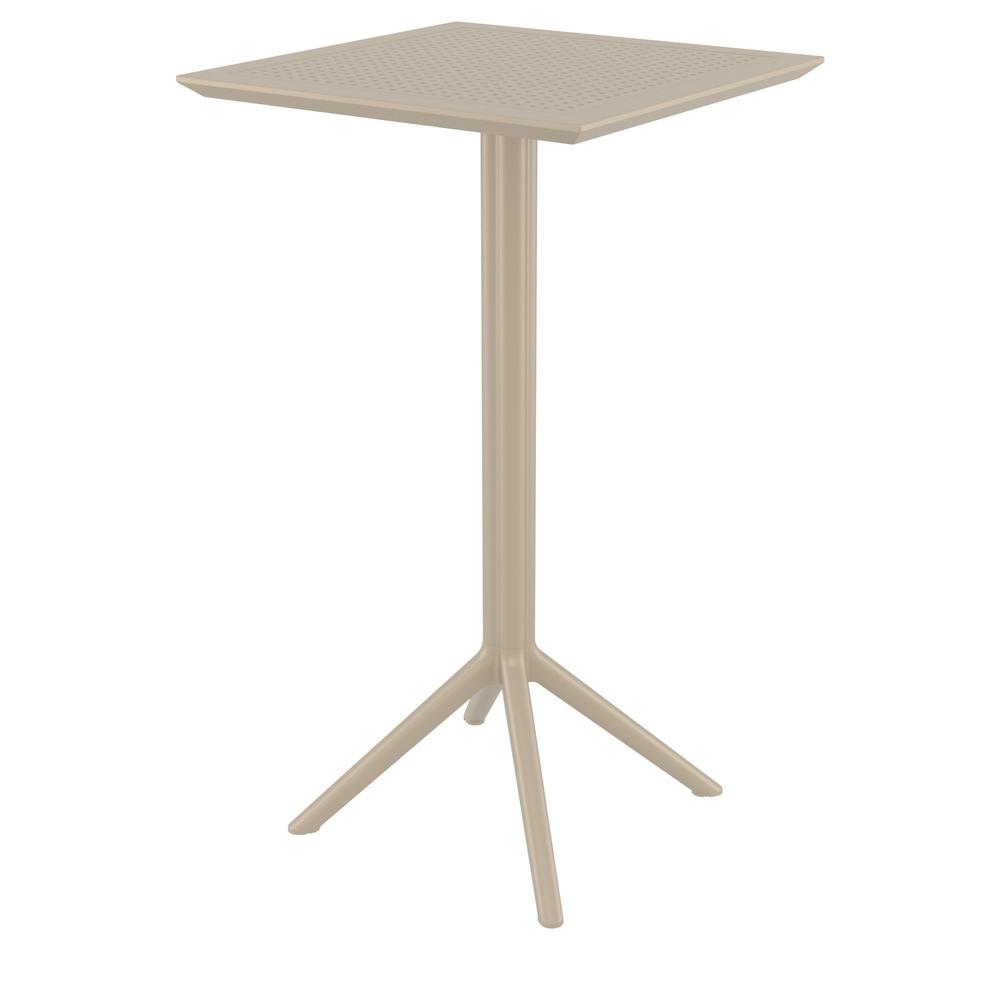Sky Air Square Bar Set with 2 Barstools Taupe. Picture 2