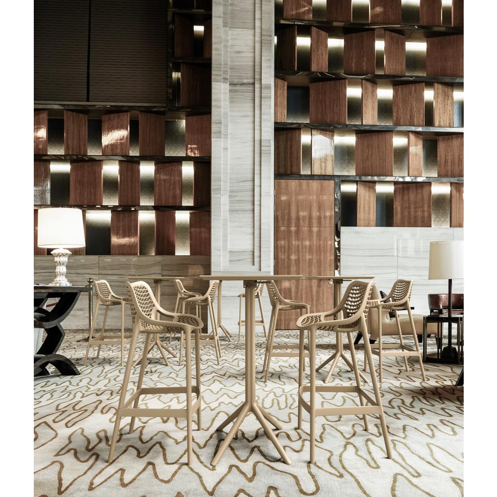 Sky Air Square Bar Set with 2 Barstools Taupe. Picture 4