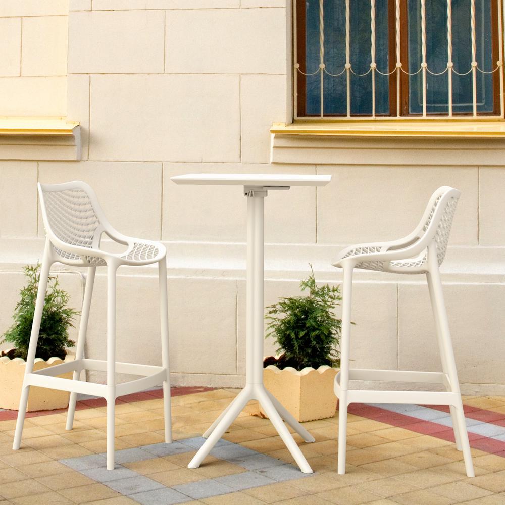Sky Air Square Bar Set with 2 Barstools White. Picture 5
