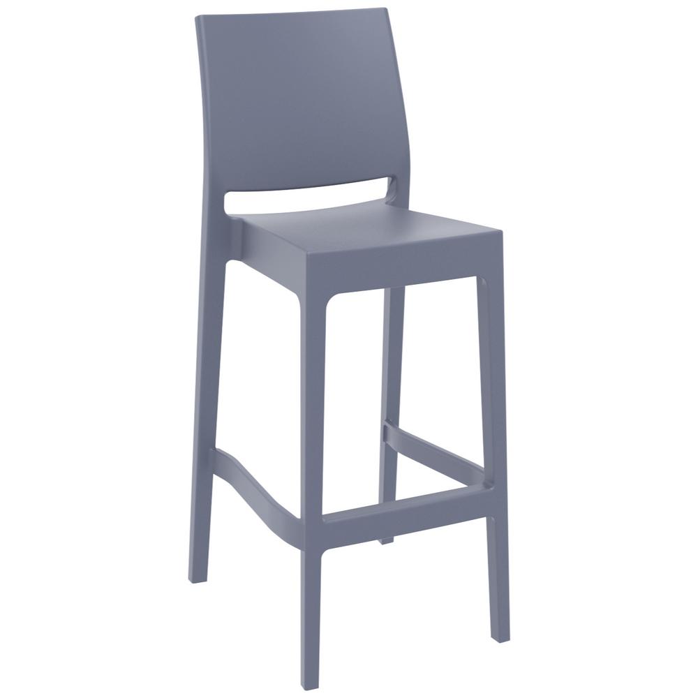 Sky Maya Square Bar Set with 2 Barstools Dark Gray. Picture 2