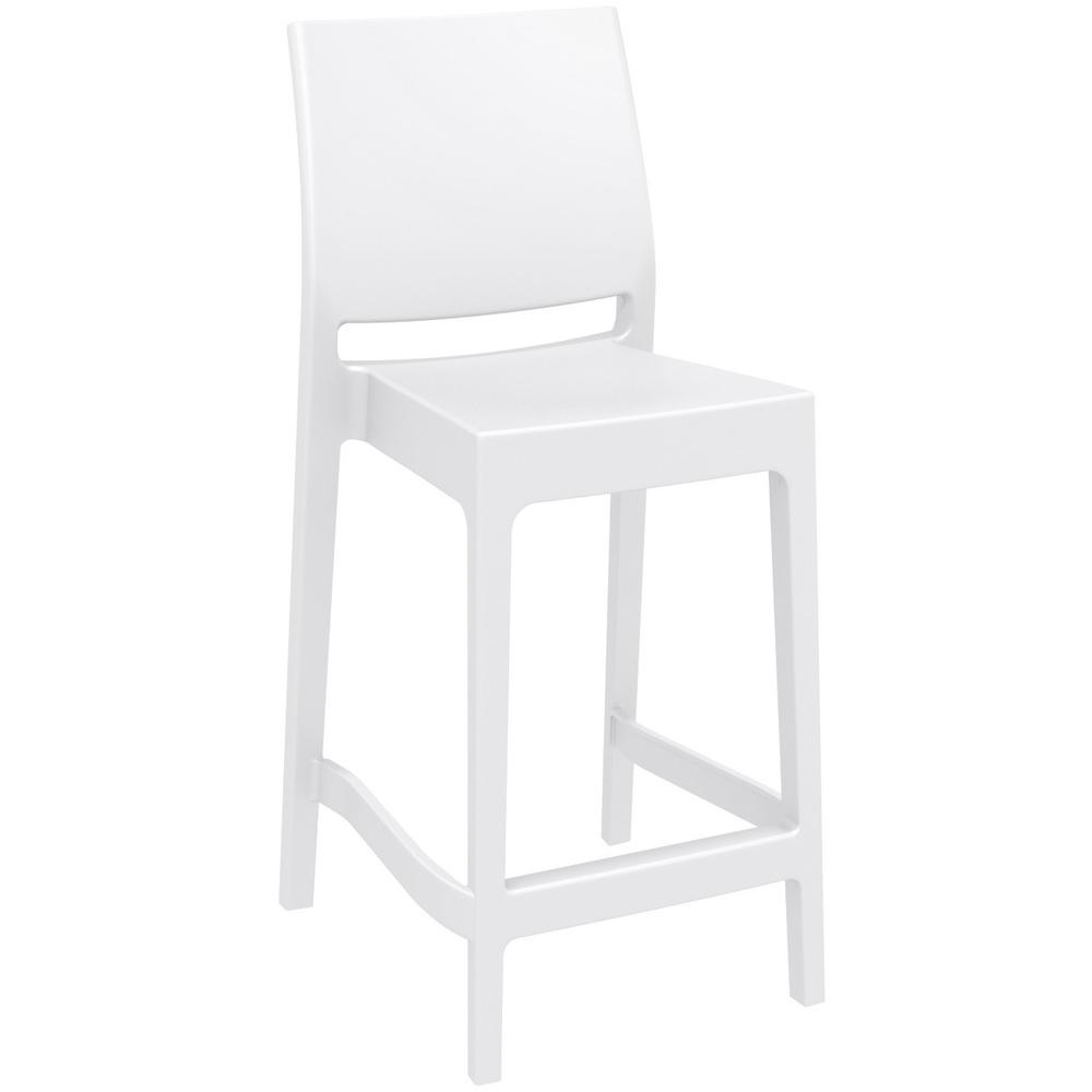 Sky Maya Square Bar Set with 2 Barstools White. Picture 1