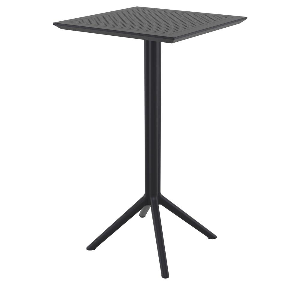Sky Marcel Square Bar Set with 2 Barstools Black. Picture 3