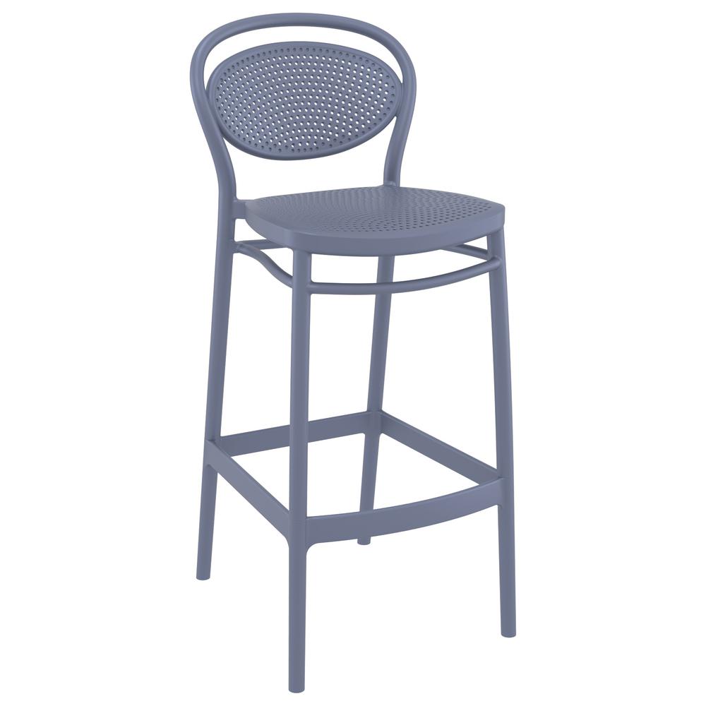 Sky Marcel Square Bar Set with 2 Barstools Dark Gray. Picture 2