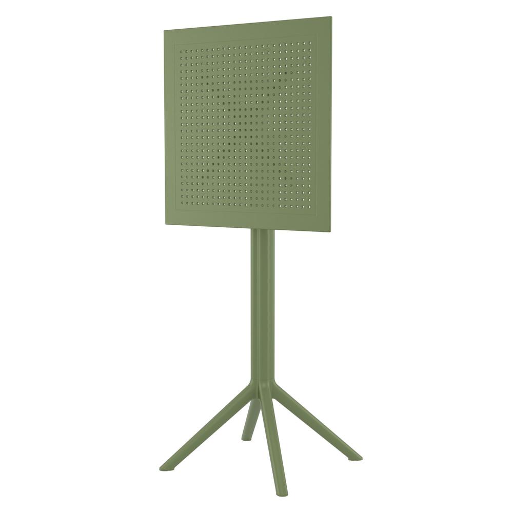 Sky Marcel Square Bar Set with 2 Barstools Olive Green. Picture 4