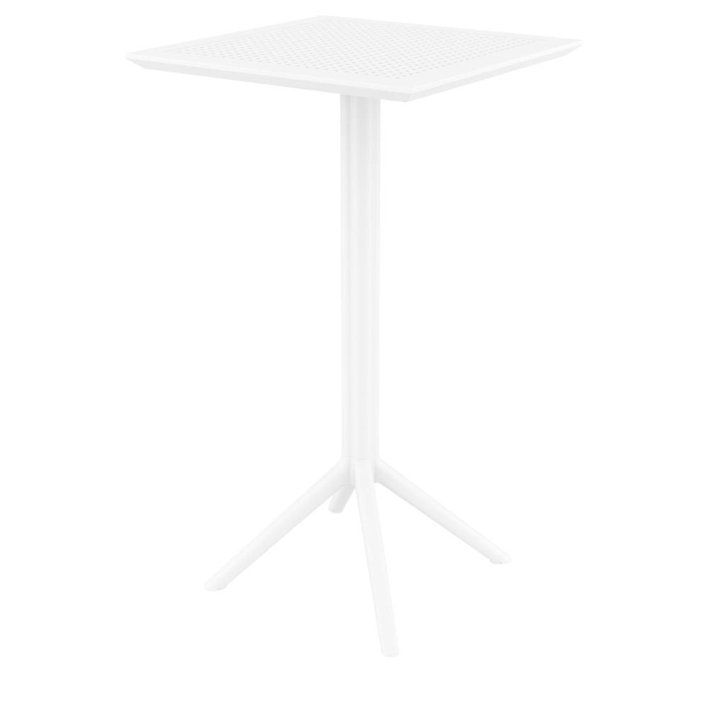 Sky Cross Square Bar Set with 2 Barstools White. Picture 3