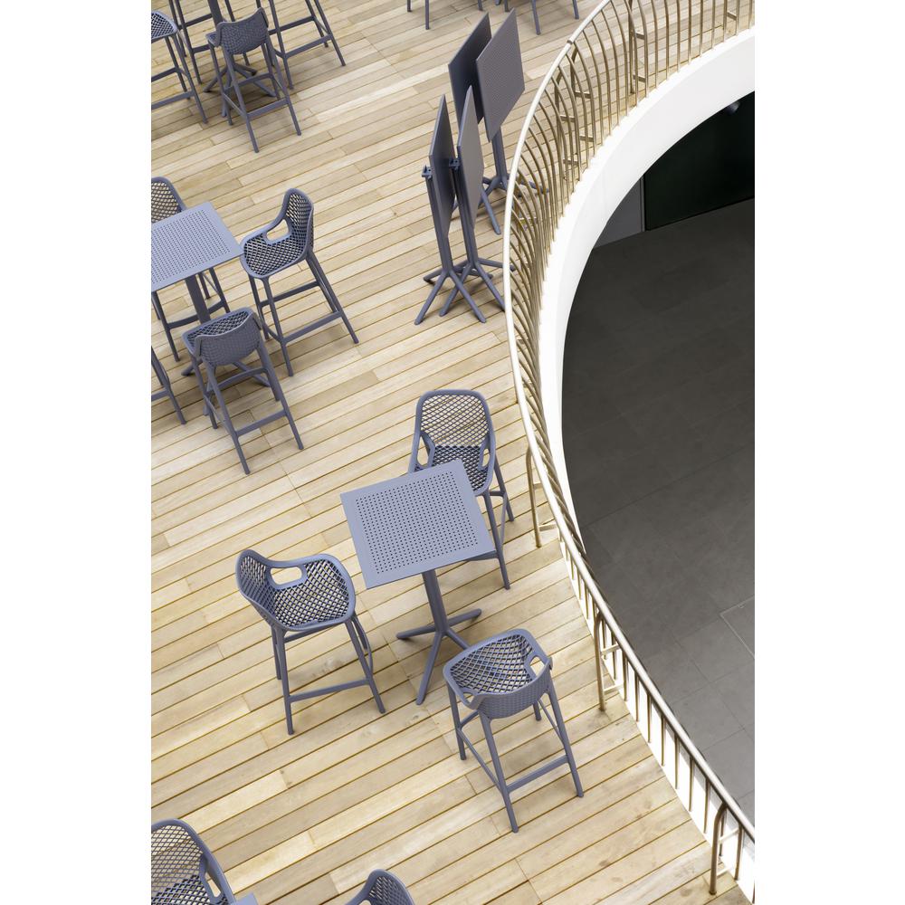 Sky Square Folding Bar Table 24 inch Dark Gray. Picture 2