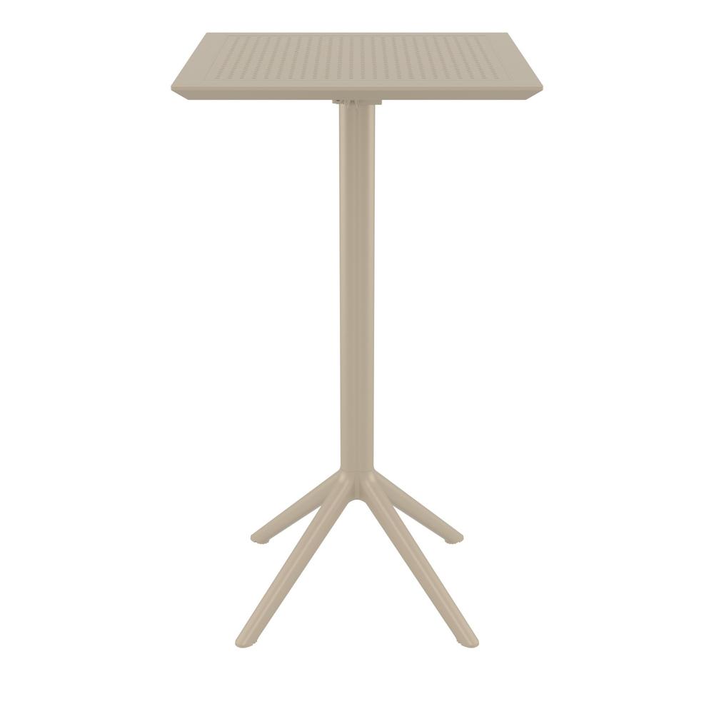 Sky Square Folding Bar Table 24 inch Taupe. Picture 2