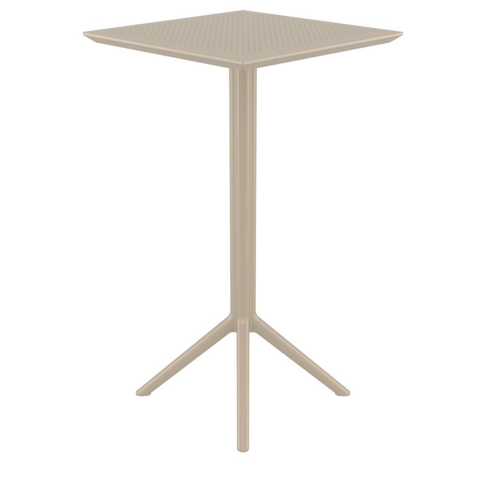 Sky Square Folding Bar Table 24 inch Taupe. Picture 3