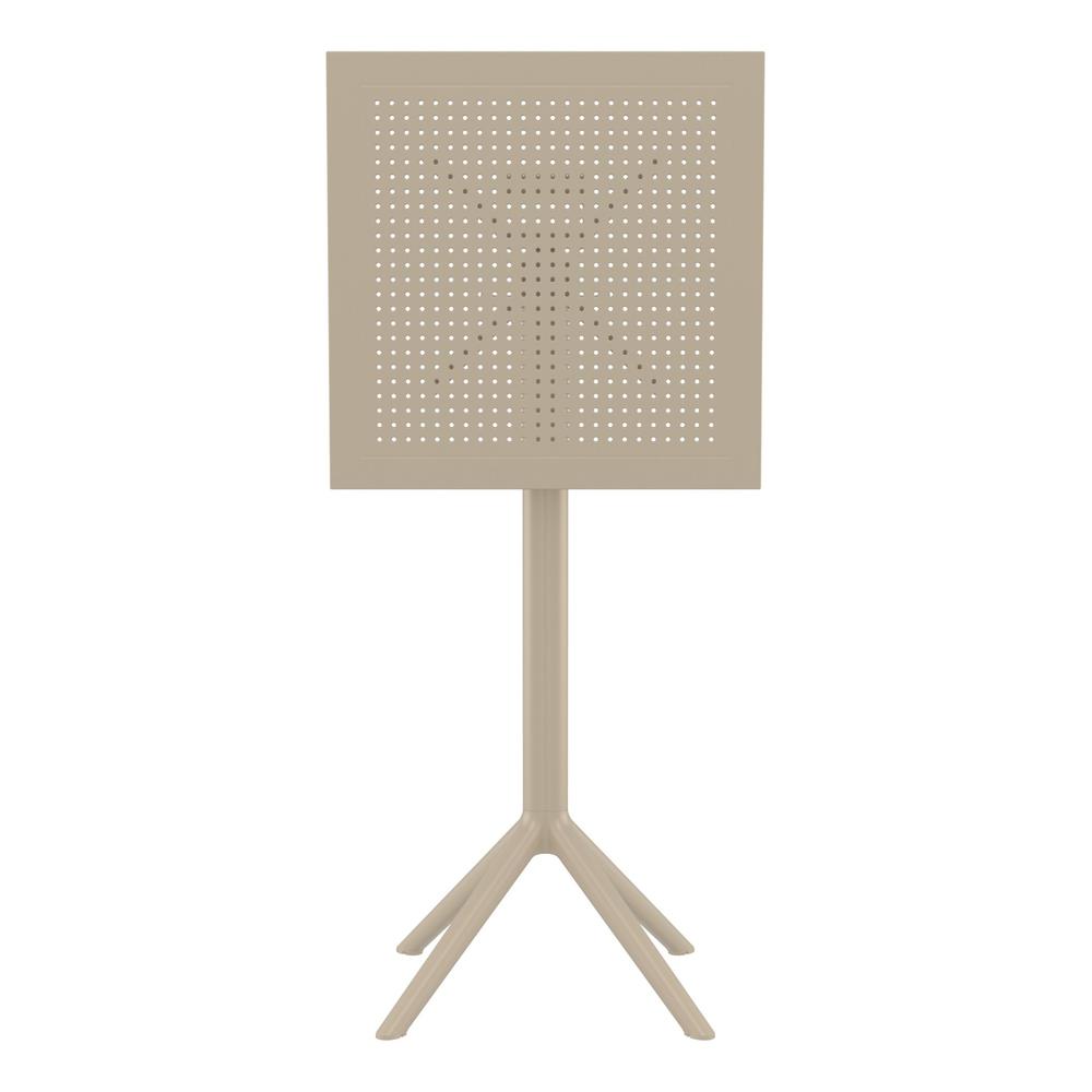 Sky Square Folding Bar Table 24 inch Taupe. Picture 6