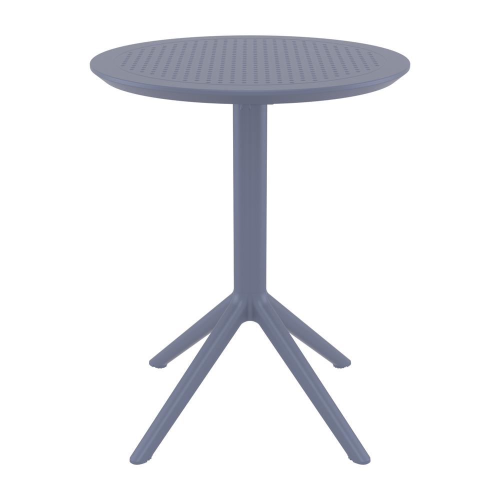 Sky Round Folding Table 24 inch Dark Gray. Picture 2